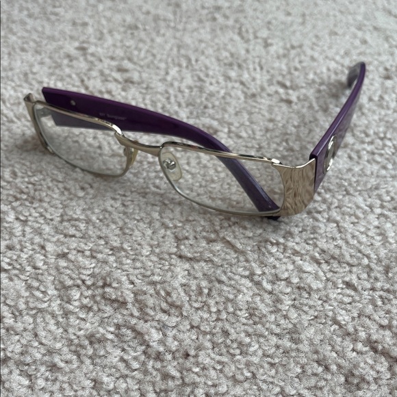 None Accessories - Chic Purple and Gold Women's Glasses